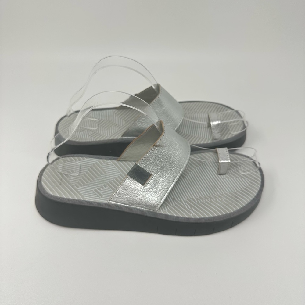 Fly London chev Sandals in Silver Women's EU40/US 9-9.5 - Picture 3 of 15
